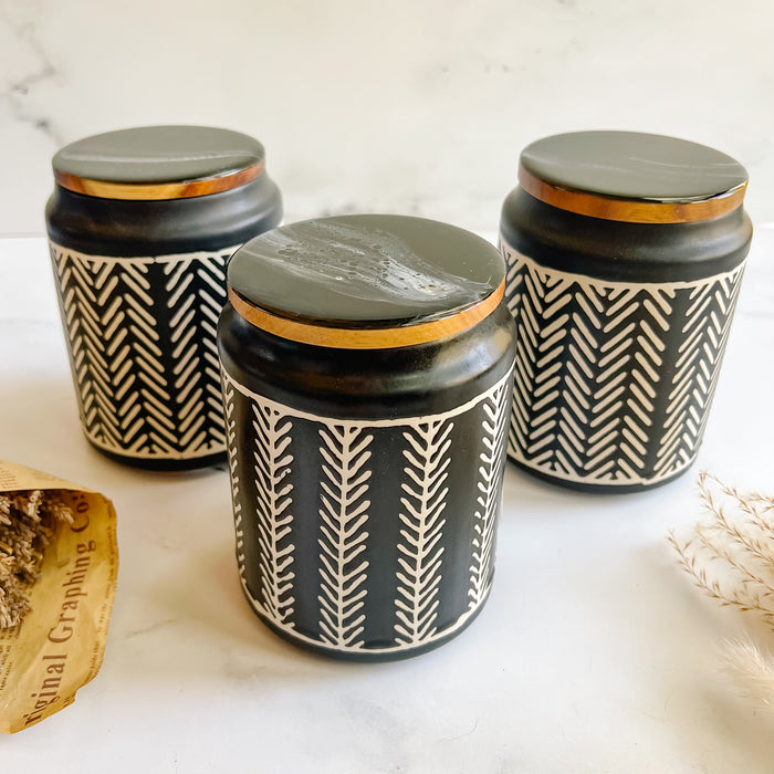 Black Storage Canisters (Set of 3)