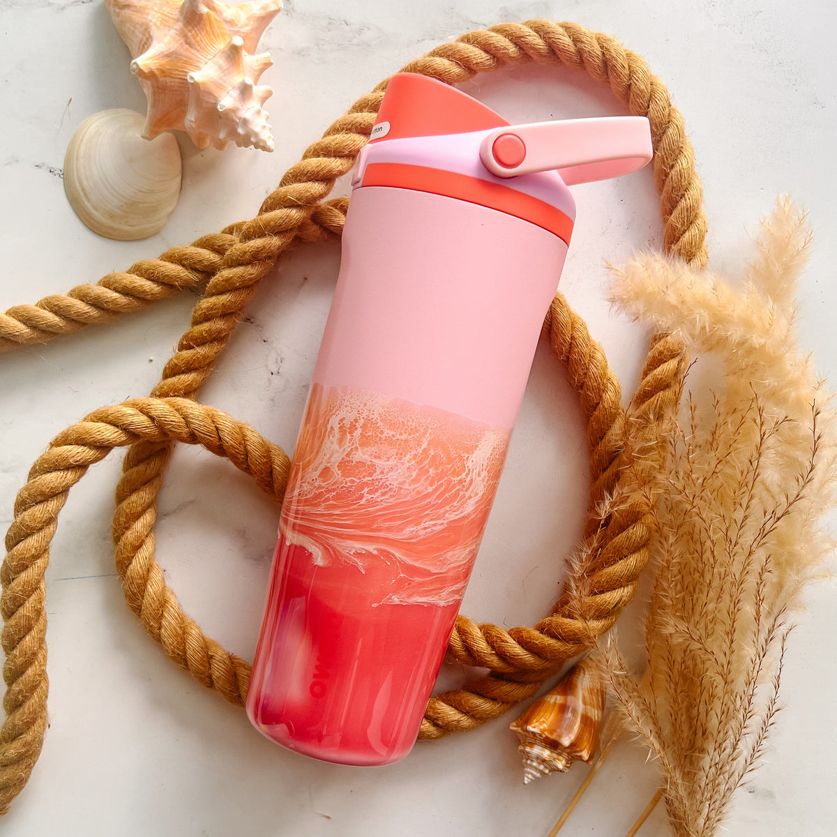 Ocean Waves Angel Food Cake Owala Sway 30oz Water Bottle