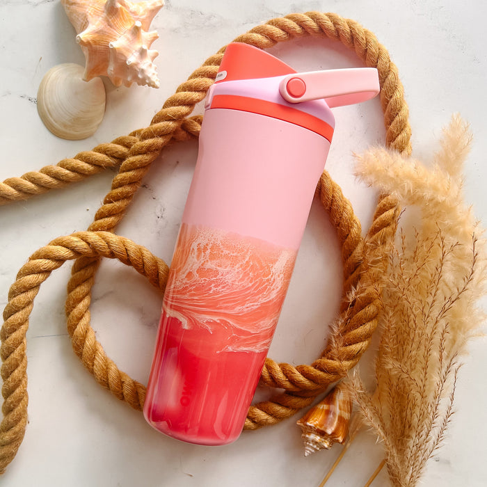 Ocean Waves Angel Food Cake Owala Sway 30oz Water Bottle