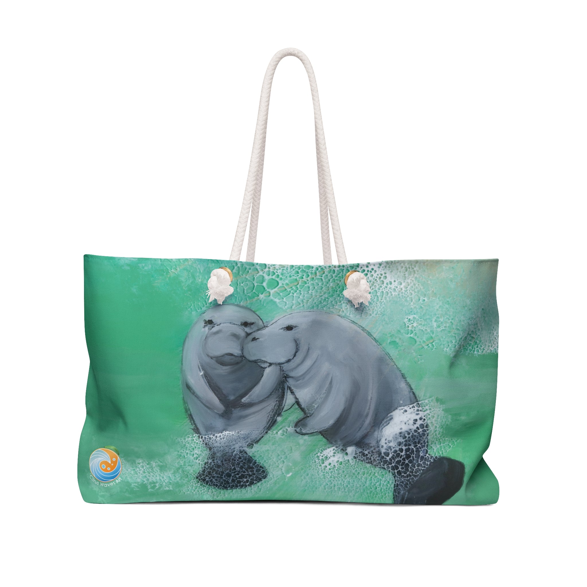 Manatee Large Tote Bag – Citrus Waves Art