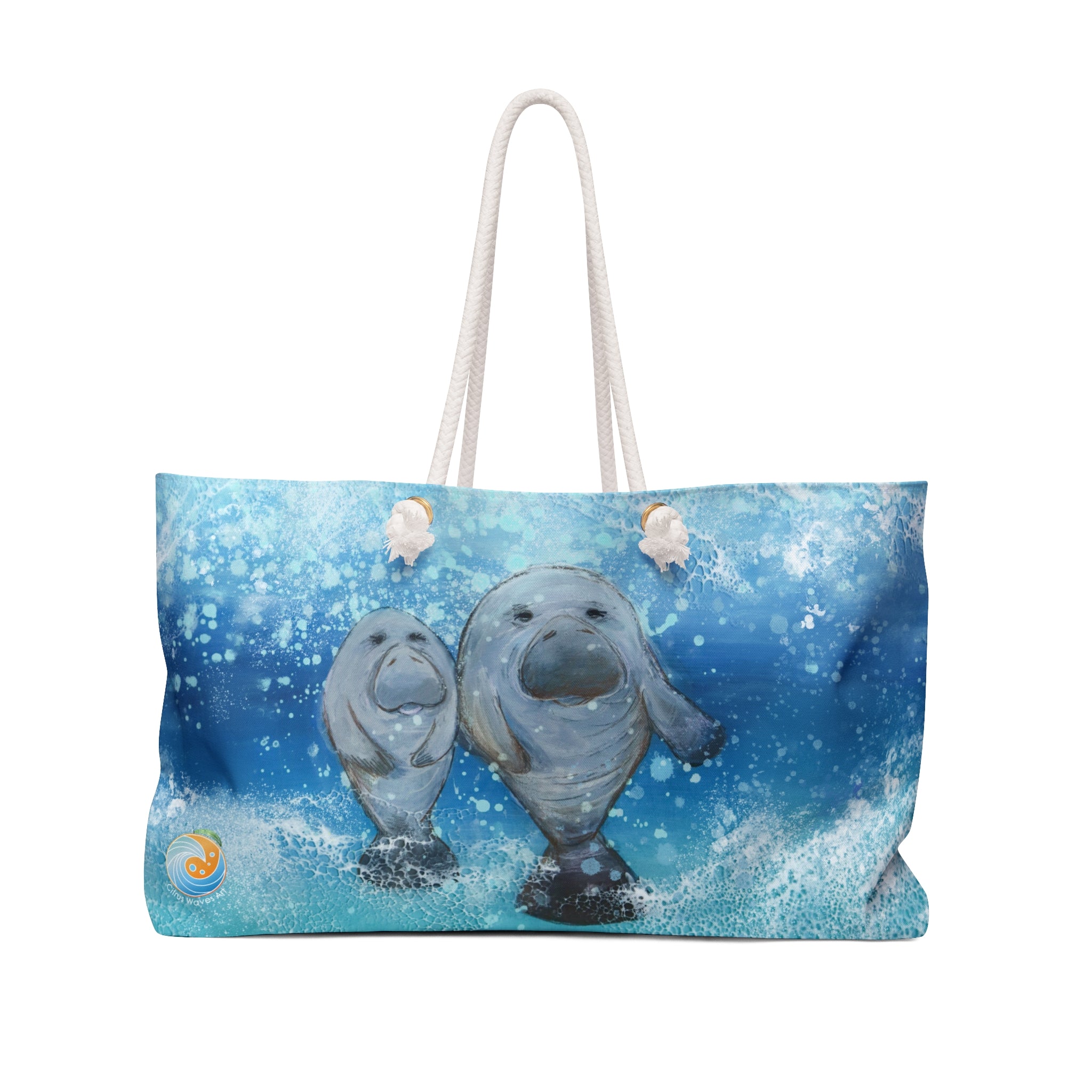 Manatee Large Tote Bag – Citrus Waves Art