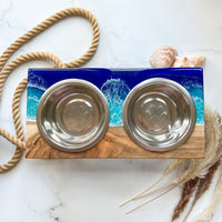 Live Edge Small Dog Feeding Station