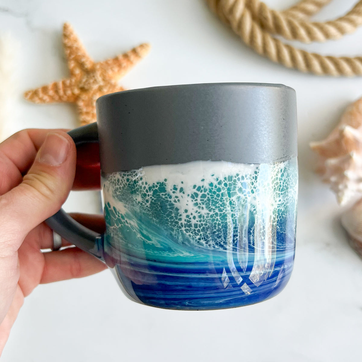 Morning Waves Coffee Mug (Gray)