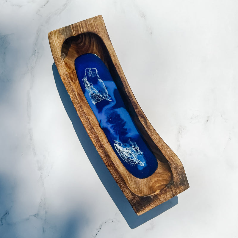 Live Edge Tray Blue