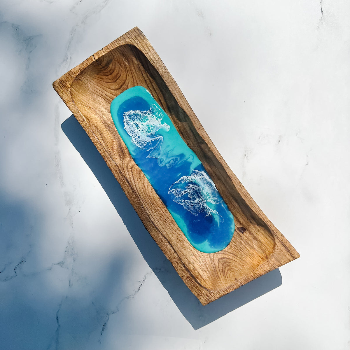 Live Edge Tray Teal