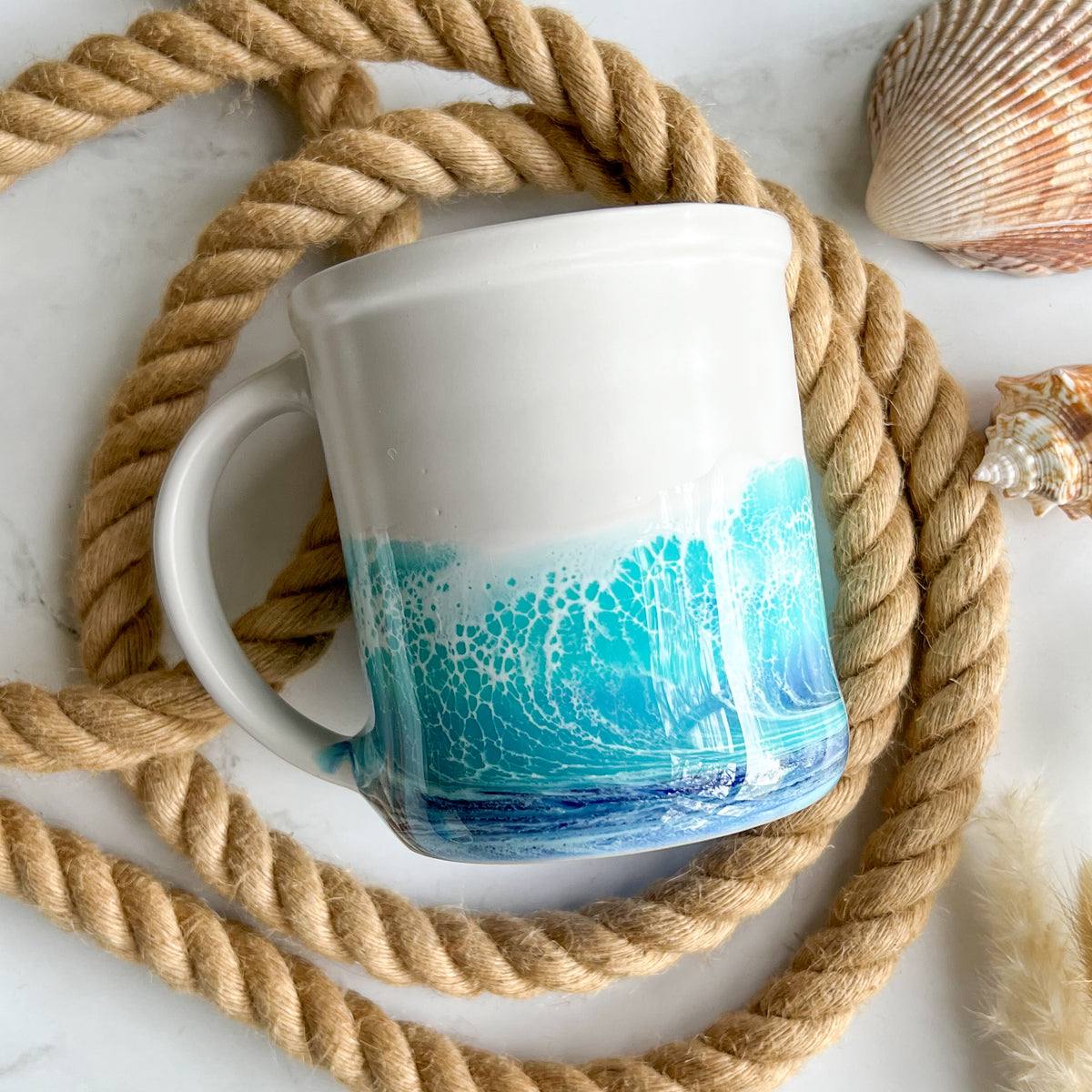 Teal coffee mug aesthetic, turquoise, morning coffee aesthetic, eucalyptus, morning inspo, inspirational