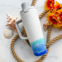 Ocean Waves White Owala Freesip Tumbler 30oz