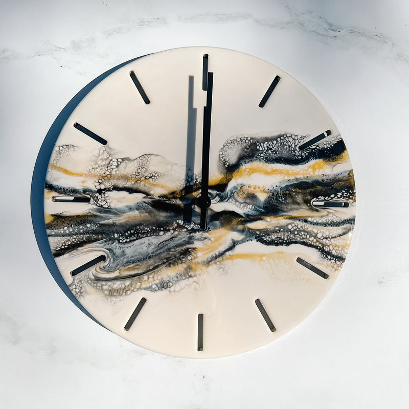 Abstract Marble Clock 12”