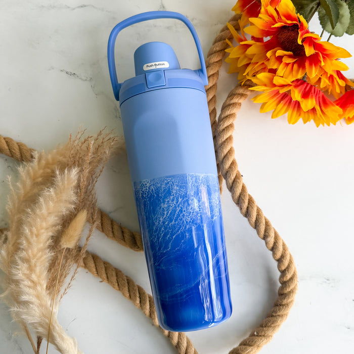Ocean Waves Out of the Blue Owala Sway 30oz Water Bottle