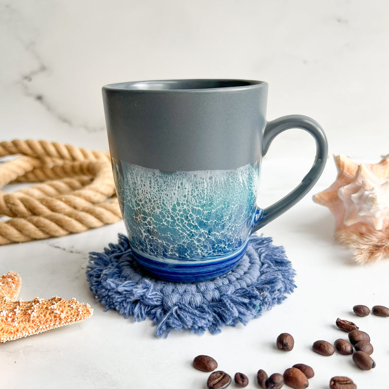 Morning Waves Tall Coffee Mug (Gray)