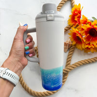 Ocean Waves White Owala Freesip Tumbler 30oz