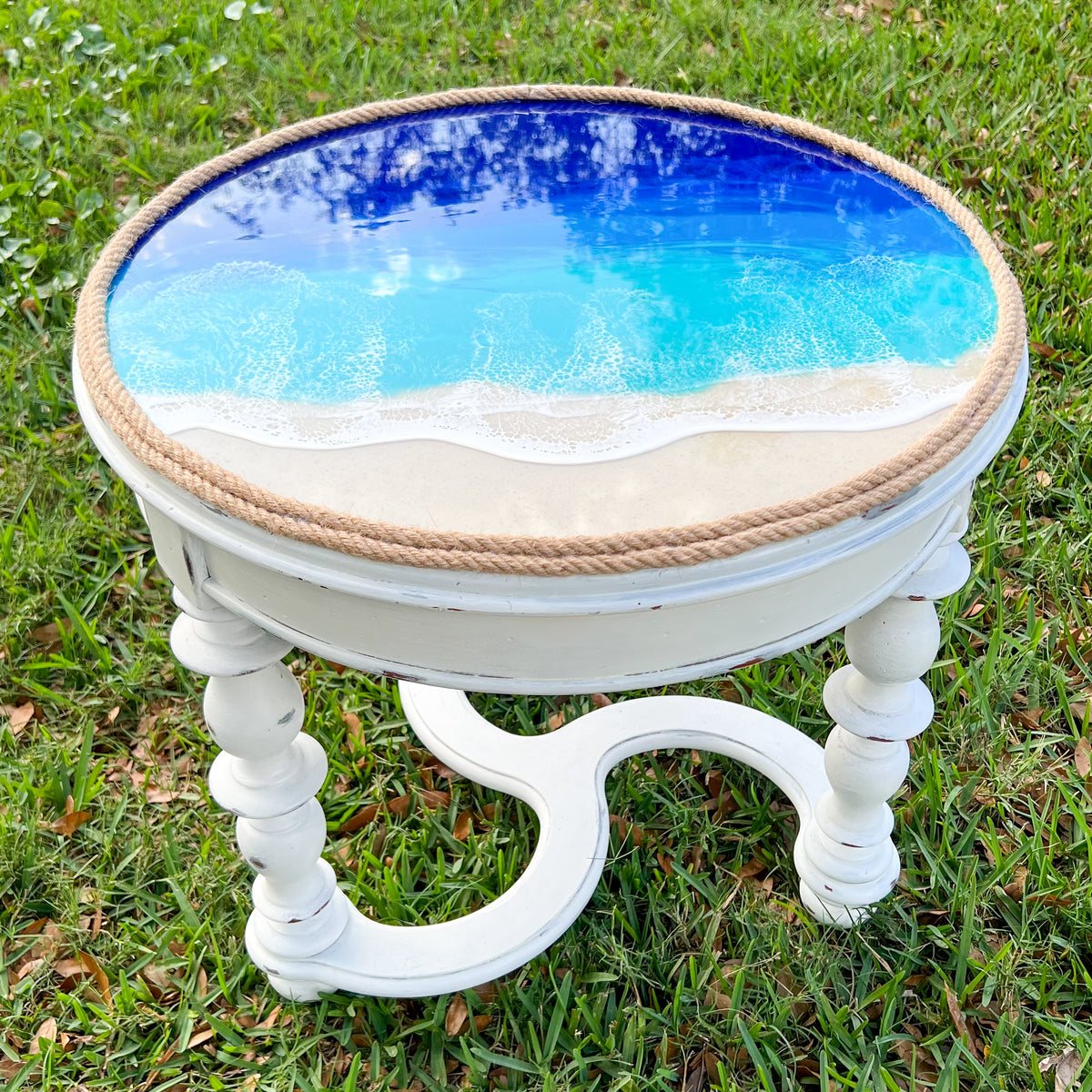 New Smyrna Beach White Distressed Table