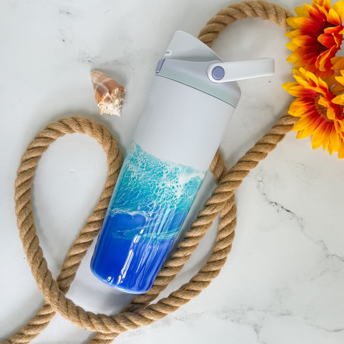 Ocean Waves Open Air Owala Sway 30oz Water Bottle
