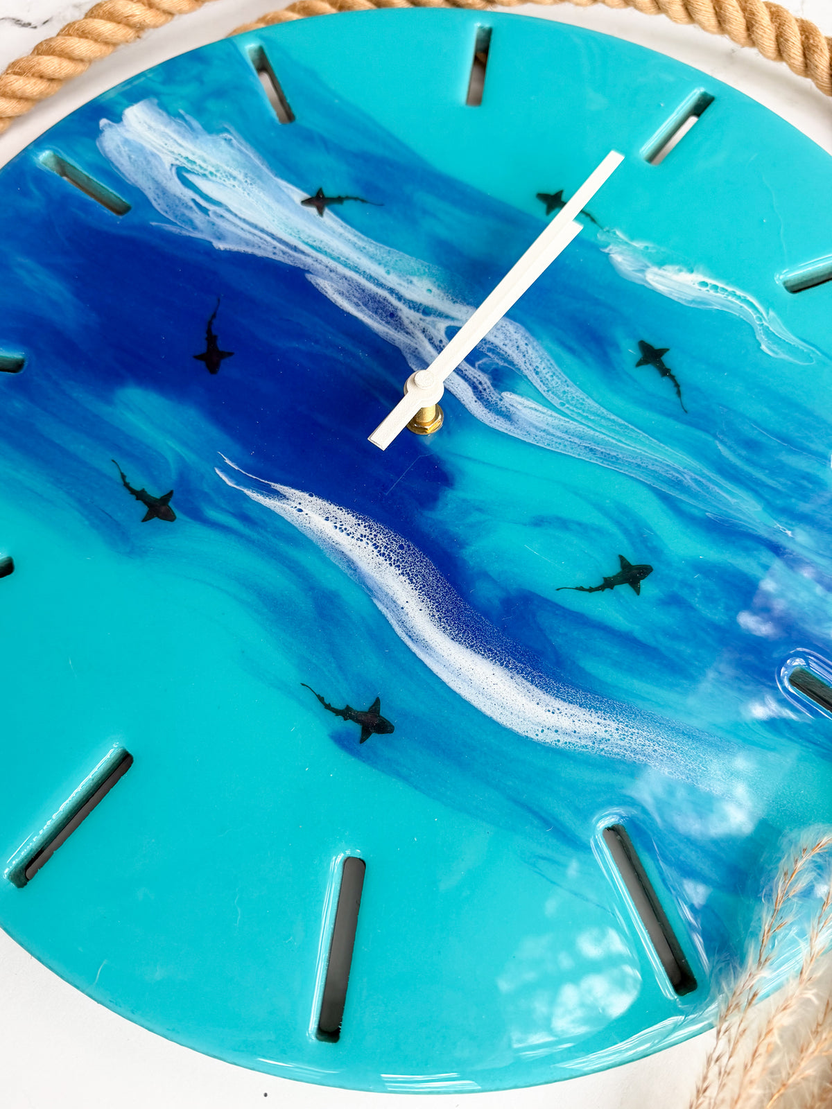 Circling Sharks Clock - 16in