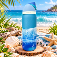 Ocean Waves Out of the Blue Owala 32oz Water Bottle