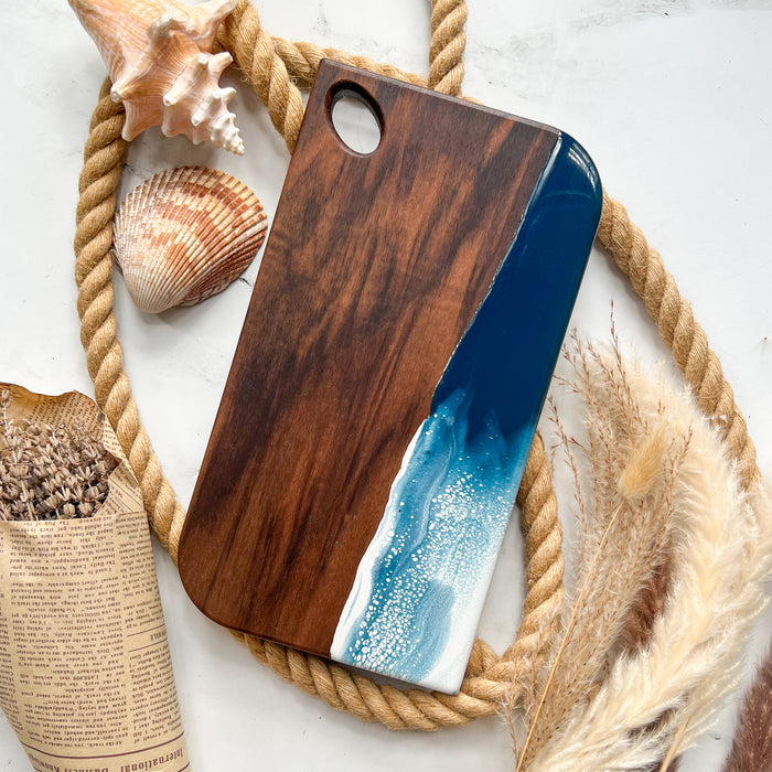 Walnut Charcuterie Board Subtle Blues