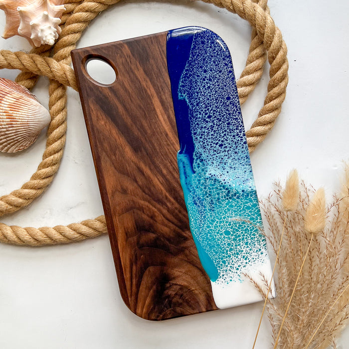 Walnut Charcuterie Board Abstract Ocean