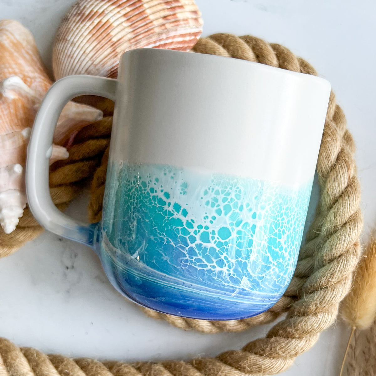 Morning Waves Coffee Mug (Wavy Rim)