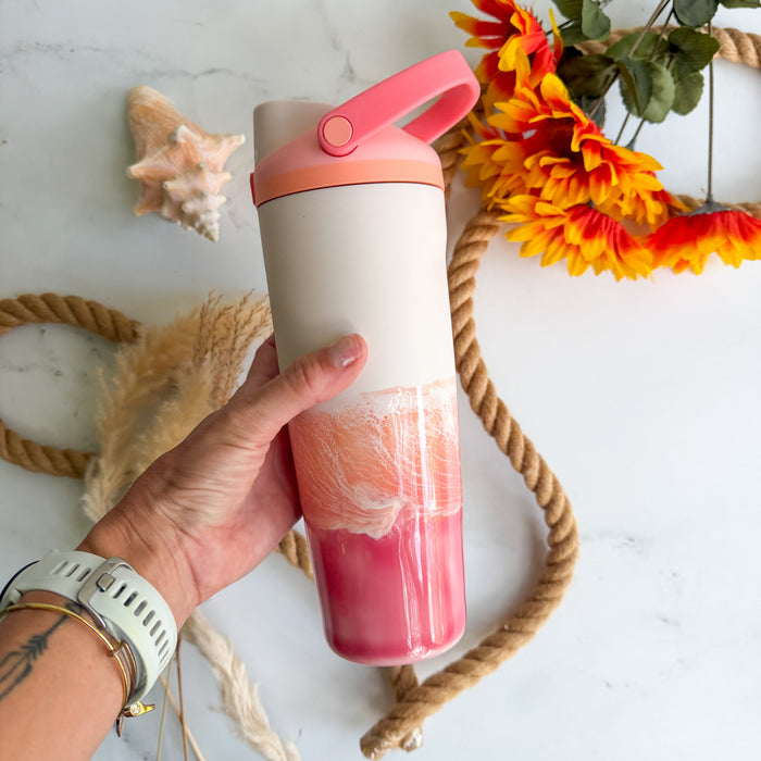 Ocean Waves Sherbert Owala 30oz Water Bottle