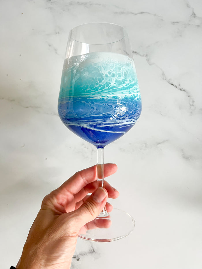 Ocean Resin Wine Glasses