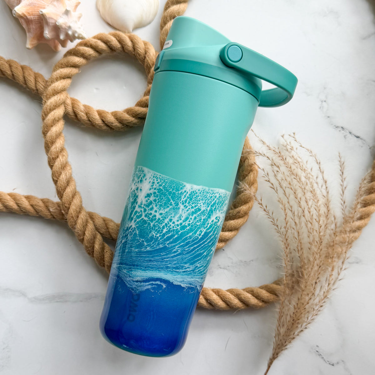 Ocean Waves 90s Kid Owala Sway 30oz Water Bottle