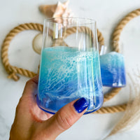 Stemless Ocean Wine Glasses (No Tip)