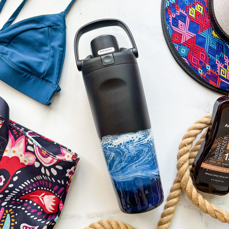 Midnight Waves Owala 30oz Water Bottle