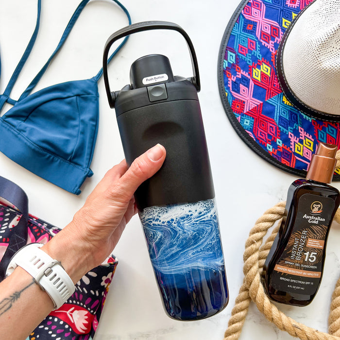 Midnight Waves Owala 30oz Water Bottle