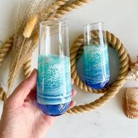 Stemless Champagne Waves Glasses