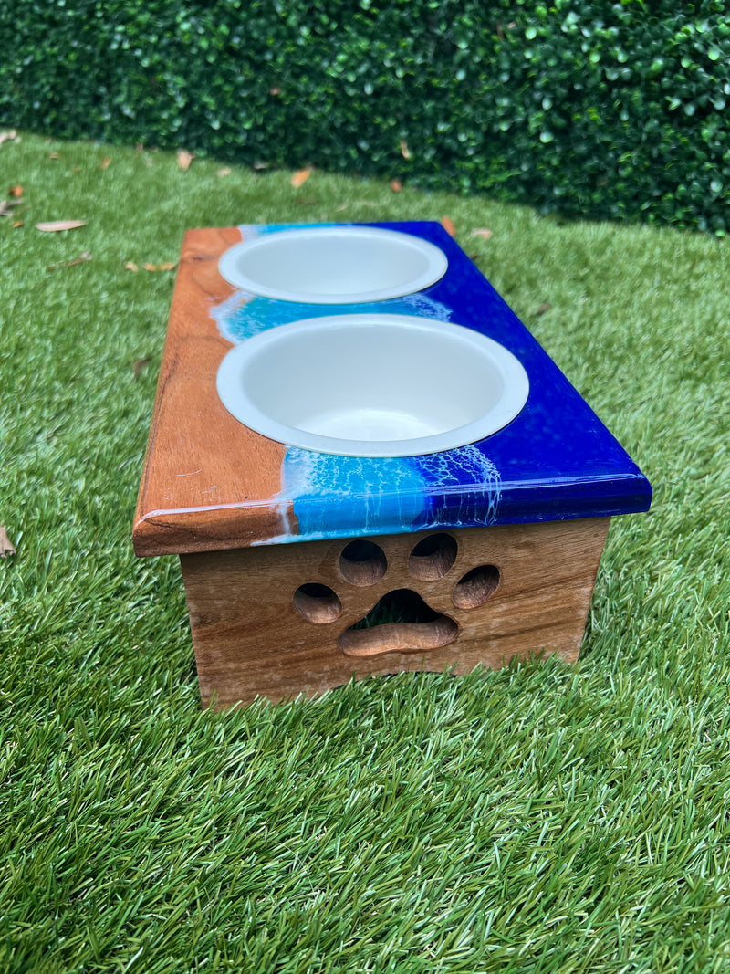 Live Edge Small Dog Feeding Station