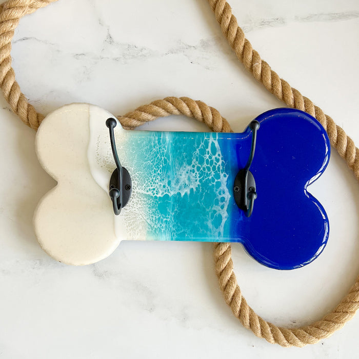 Dog Leash Holder - Blue & Teal