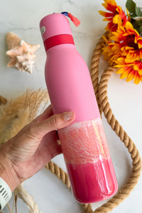 Ocean Waves Pink Owala 24oz Water Bottle