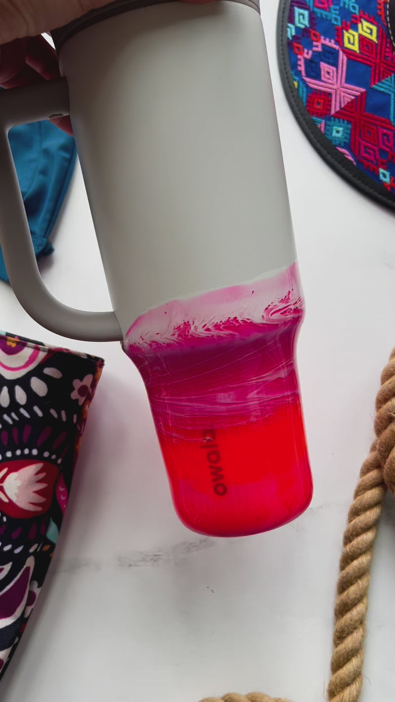 Electric Pink Owala 40oz Water Bottle with Handle