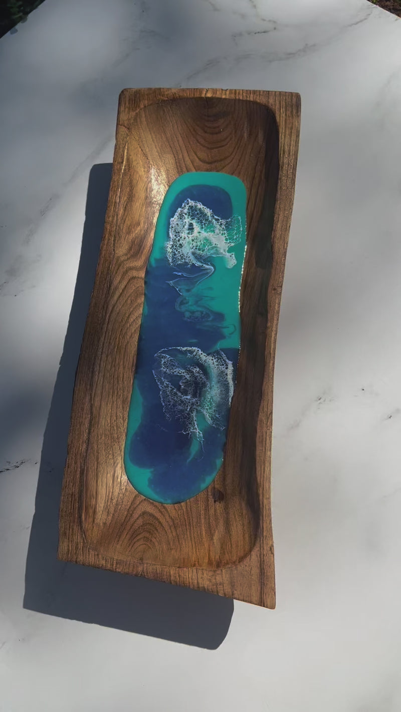 Live Edge Tray Teal