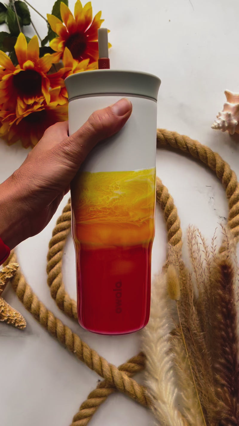 Sunset Waves Owala 24oz Water Bottle