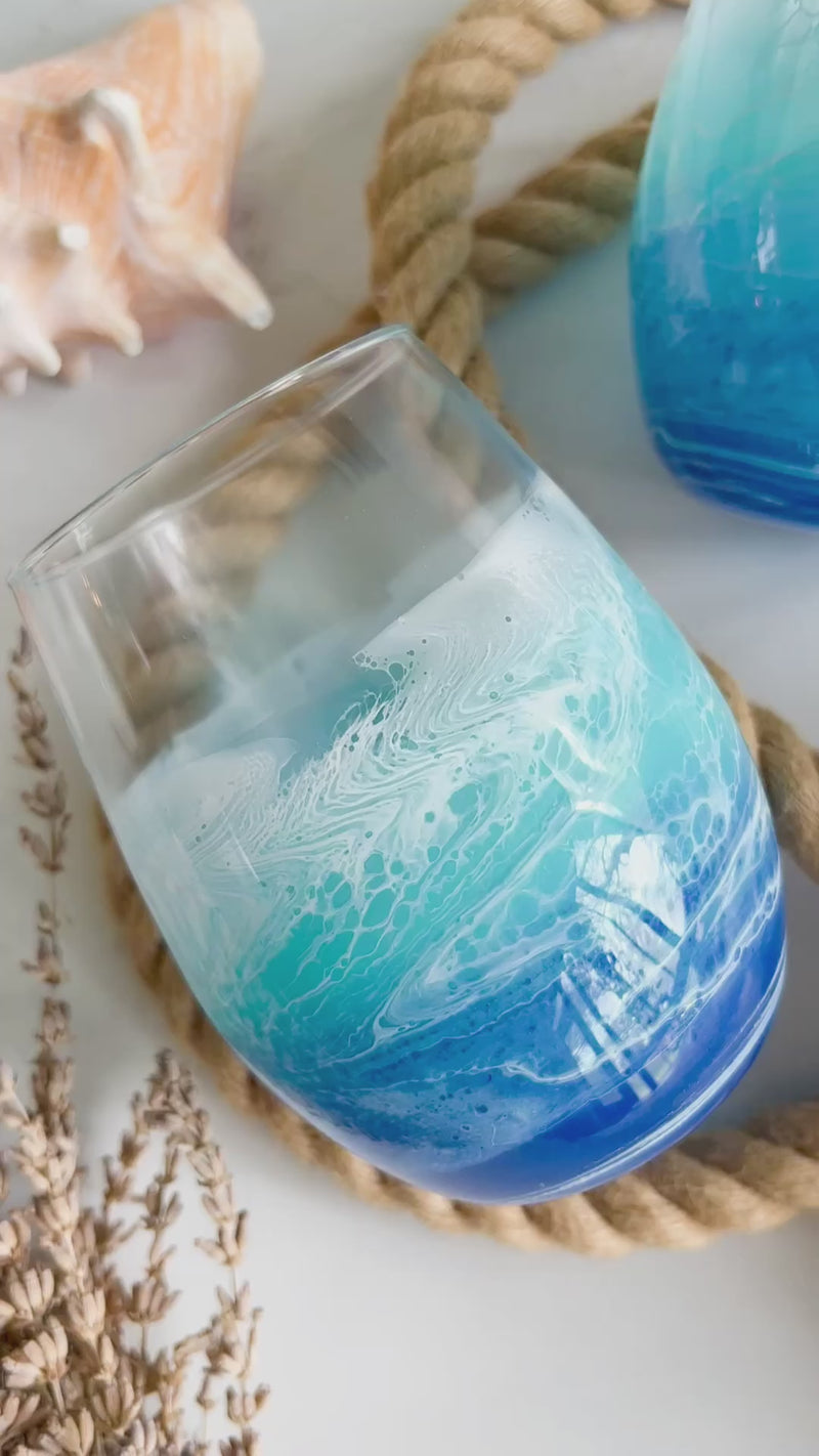 Stemless Ocean Wine Glasses