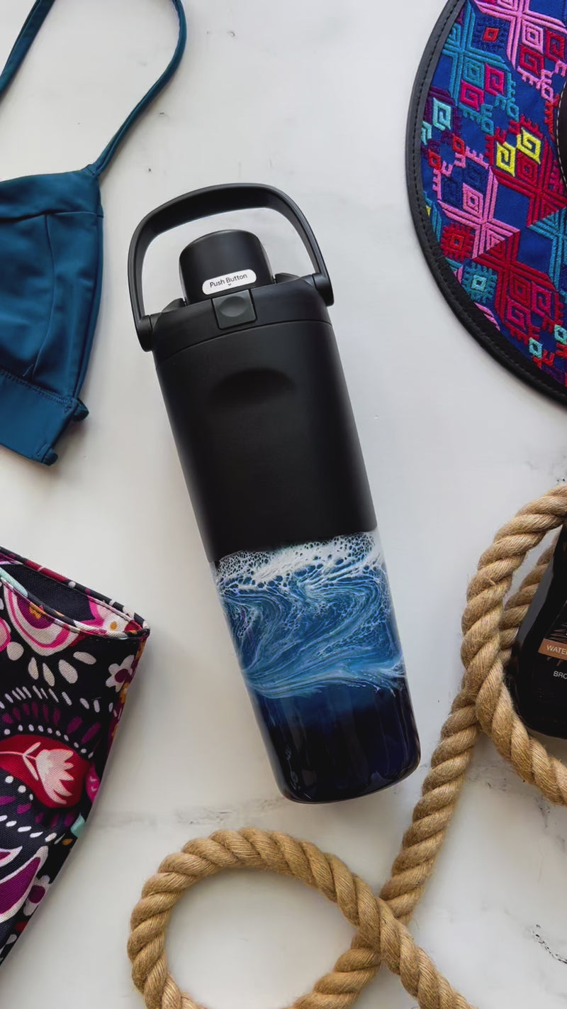 Midnight Waves Owala 30oz Water Bottle