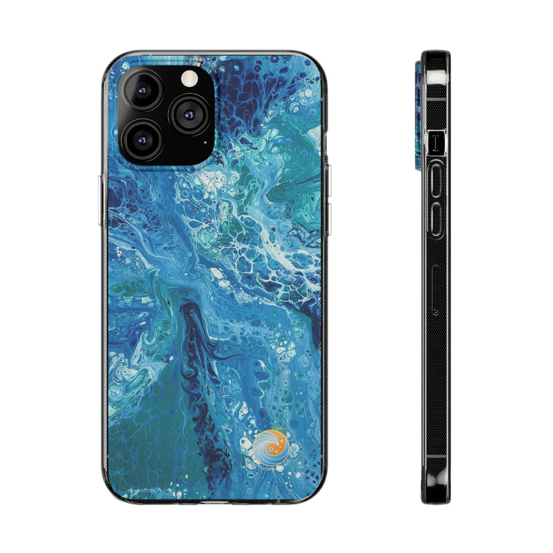 Beachy Blues Clear Silicone Phone Case