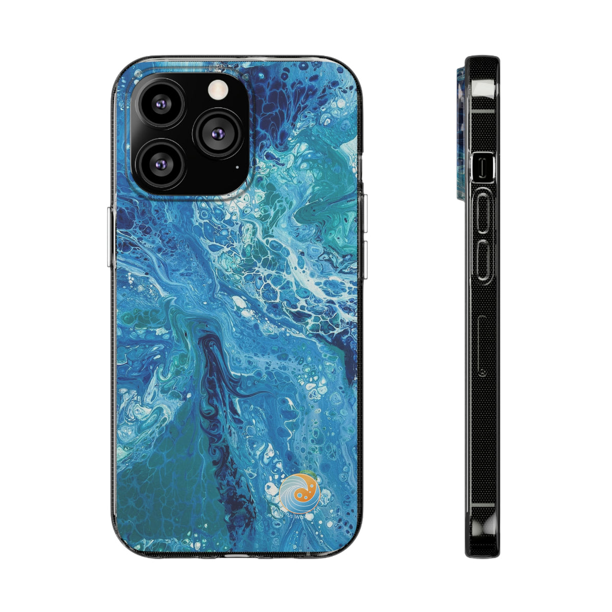 Beachy Blues Clear Silicone Phone Case