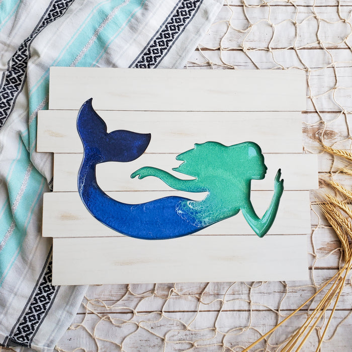 Mermaid Shiplap Wall Art