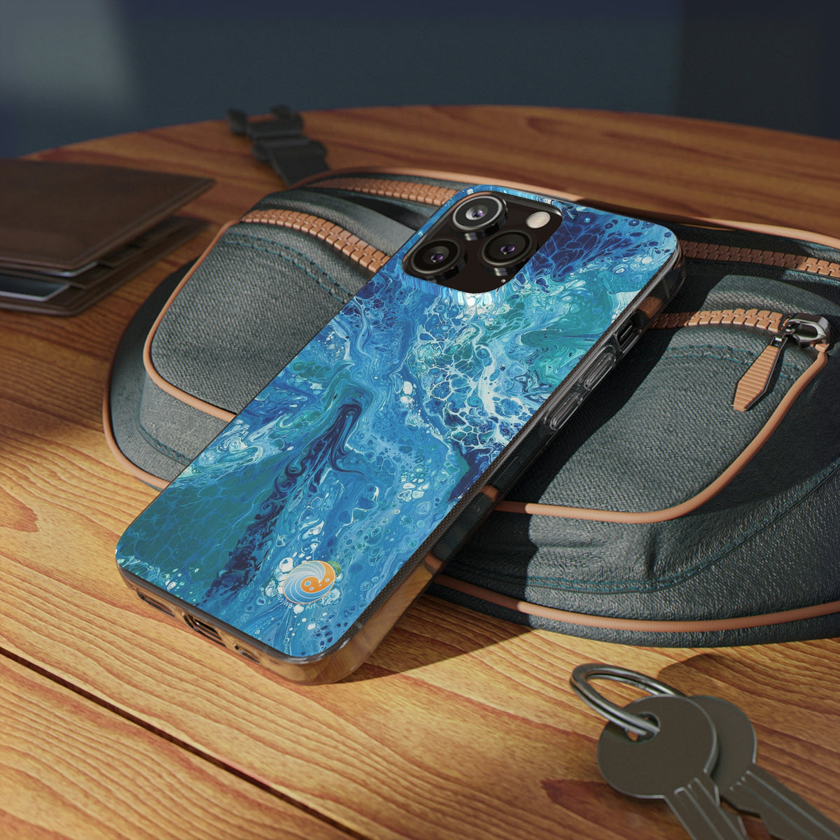 Beachy Blues Clear Silicone Phone Case