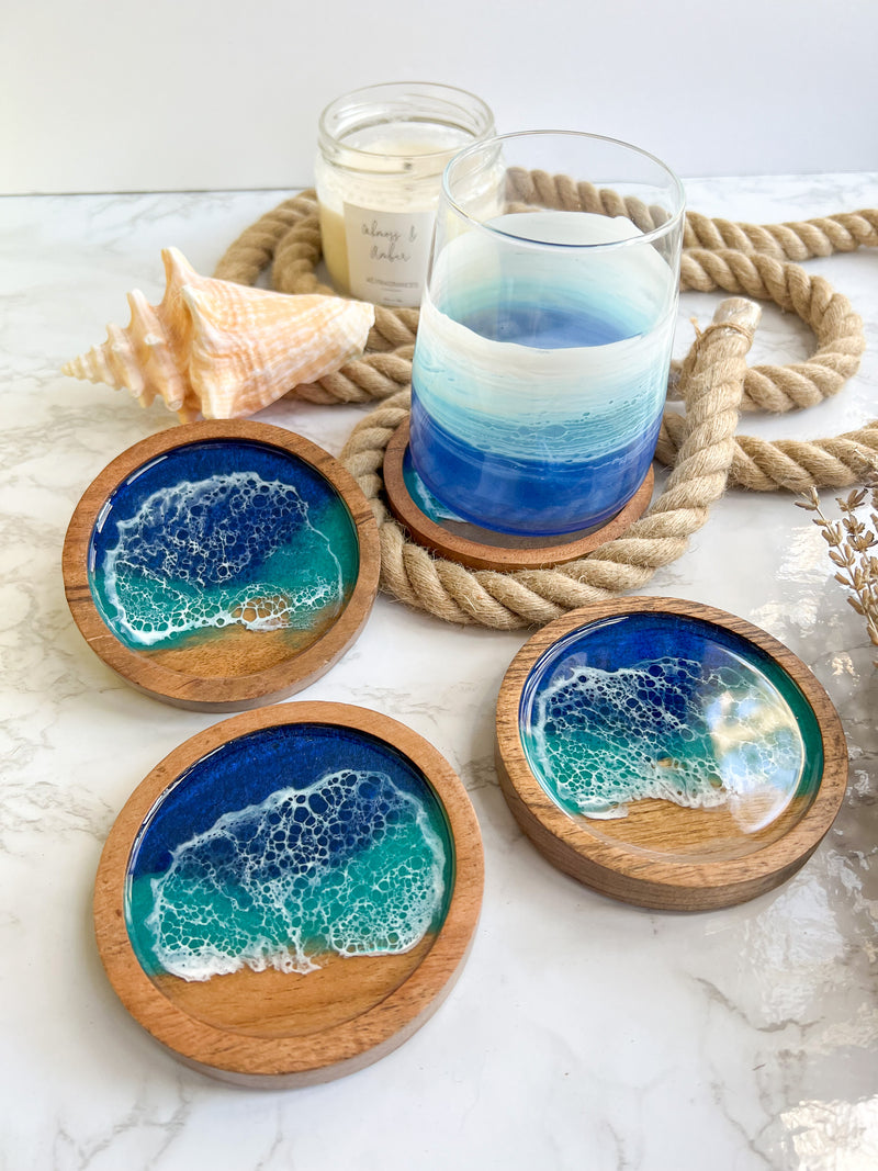 Mini Ocean Wood Coasters
