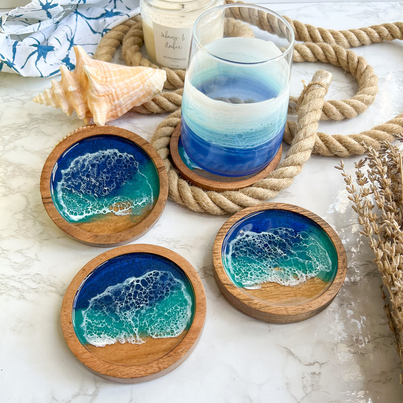 Mini Ocean Wood Coasters