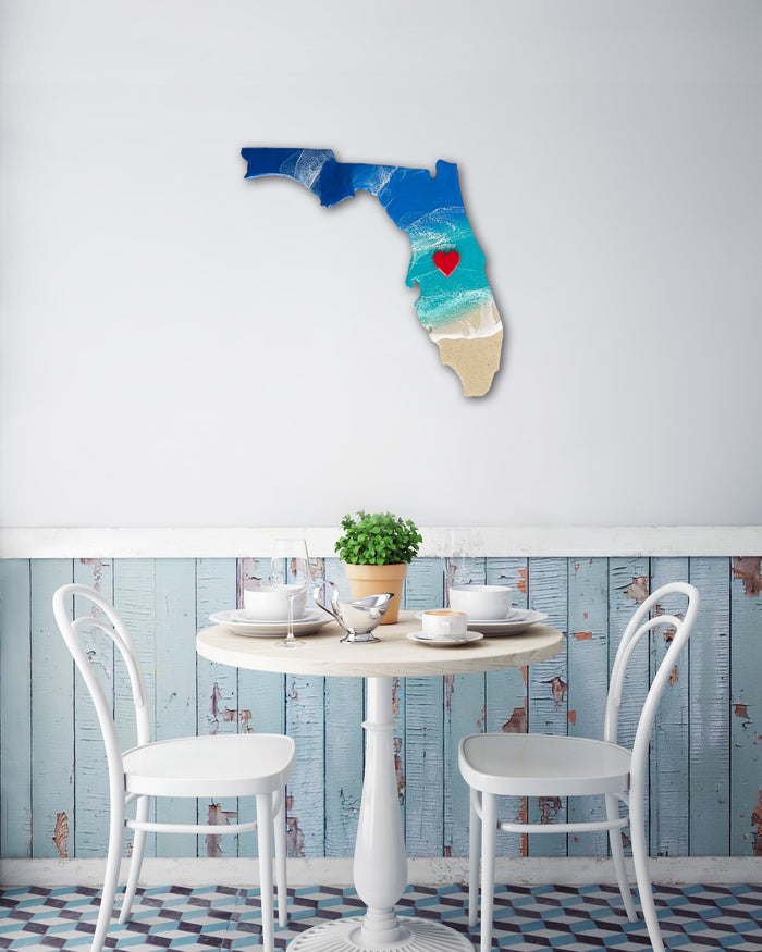 Florida Wall Art - Made with Real Florida Sand
