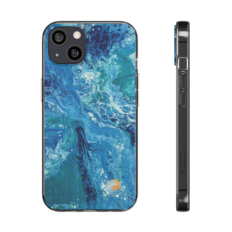 Beachy Blues Clear Silicone Phone Case