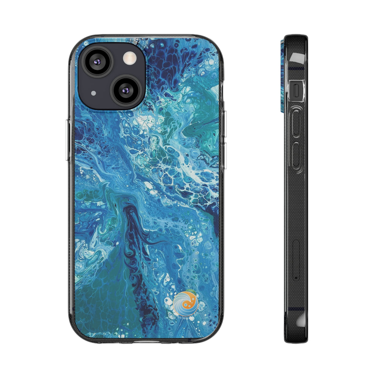 Beachy Blues Clear Silicone Phone Case