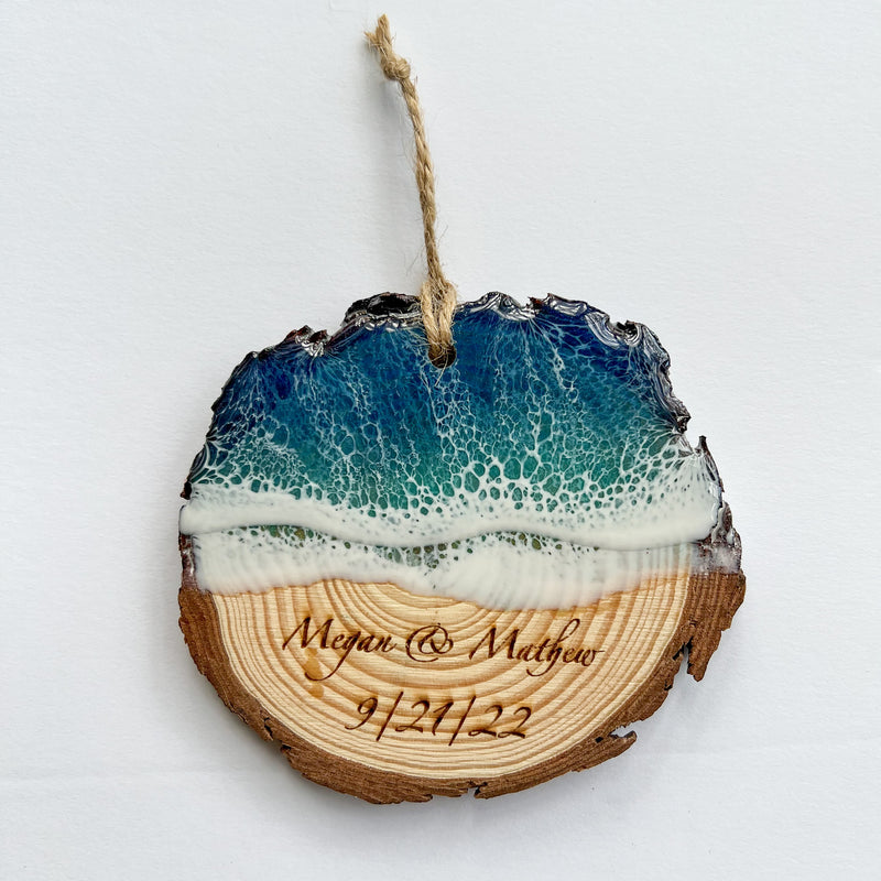 Custom Engraved Live Edge Wood Ornament