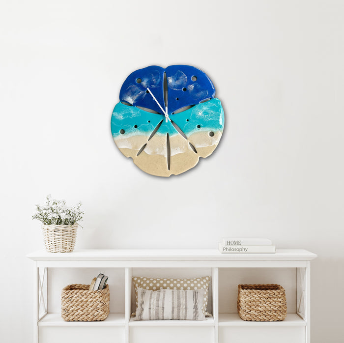 Sand Dollar Clock - Made with Real Florida Sand