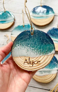 Custom Engraved Live Edge Wood Ornament