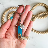 Ocean Letter Keychains with Ocean Charm